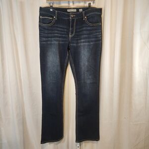 BKE Harper Jeans Dark Blue Stretch Bootcut Denim Women's Size 33 XXL 33X37.5